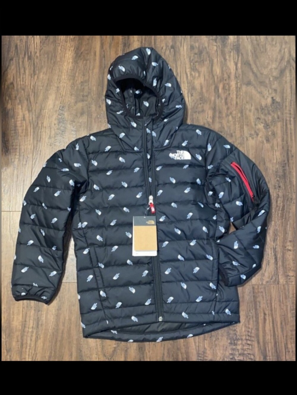 New The North Face Black Hooded Puffer Jacket Youth Size L